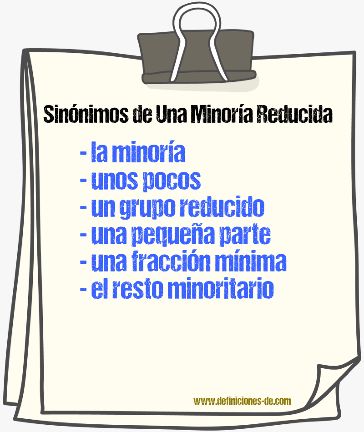 Sinónimos de una minoría reducida