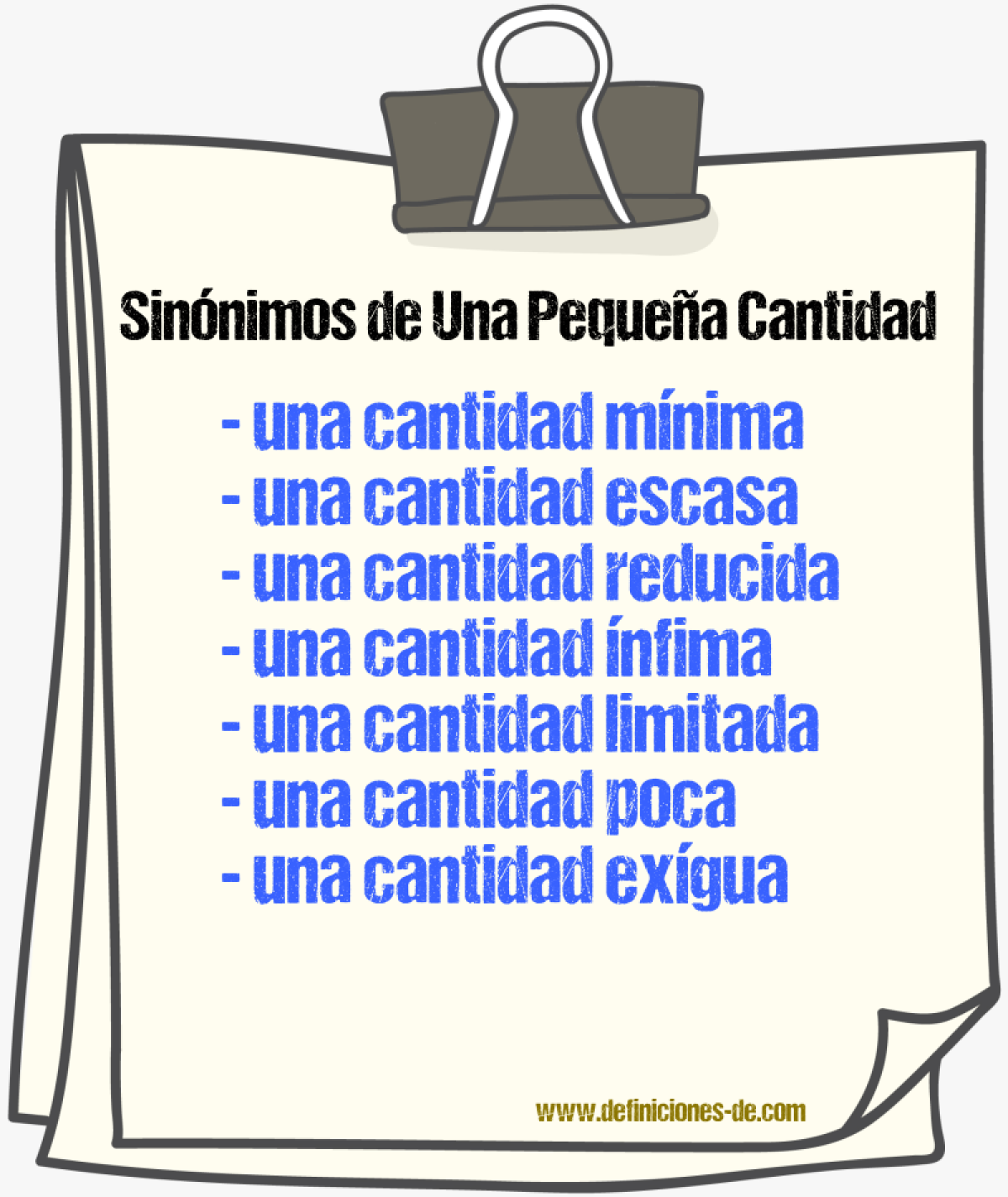 Sinónimos de una pequeña cantidad