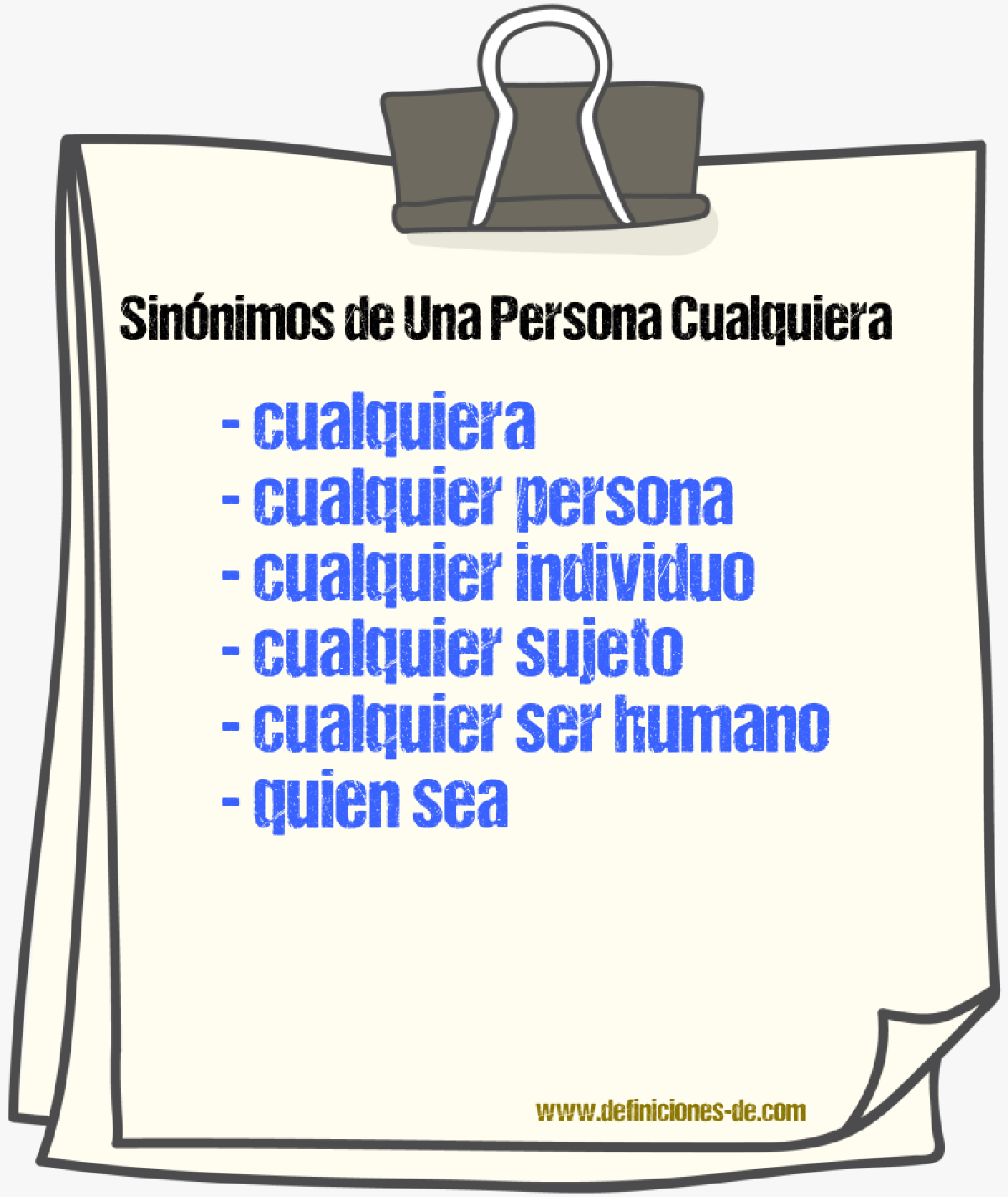 Sinónimos de una persona cualquiera