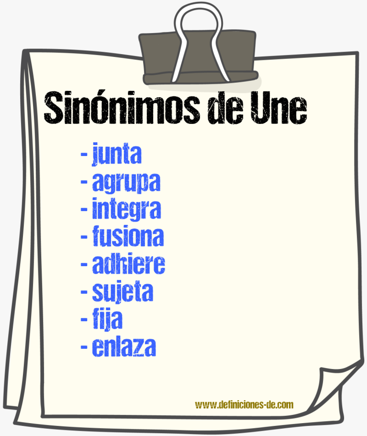 Sinónimos de une