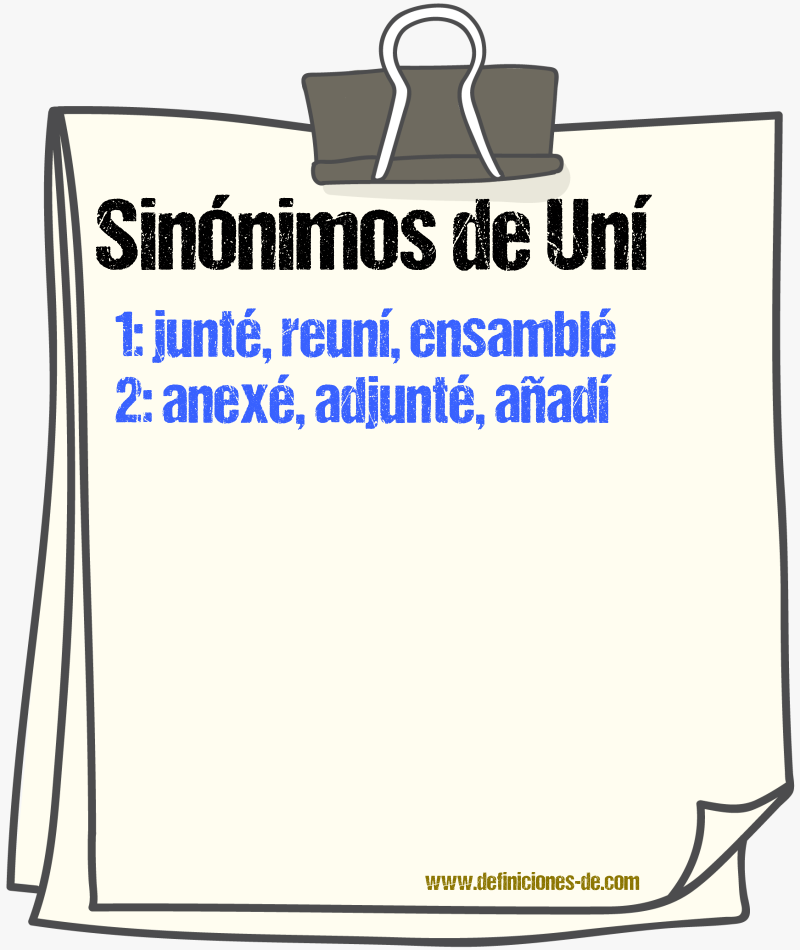 Sinónimos de uní