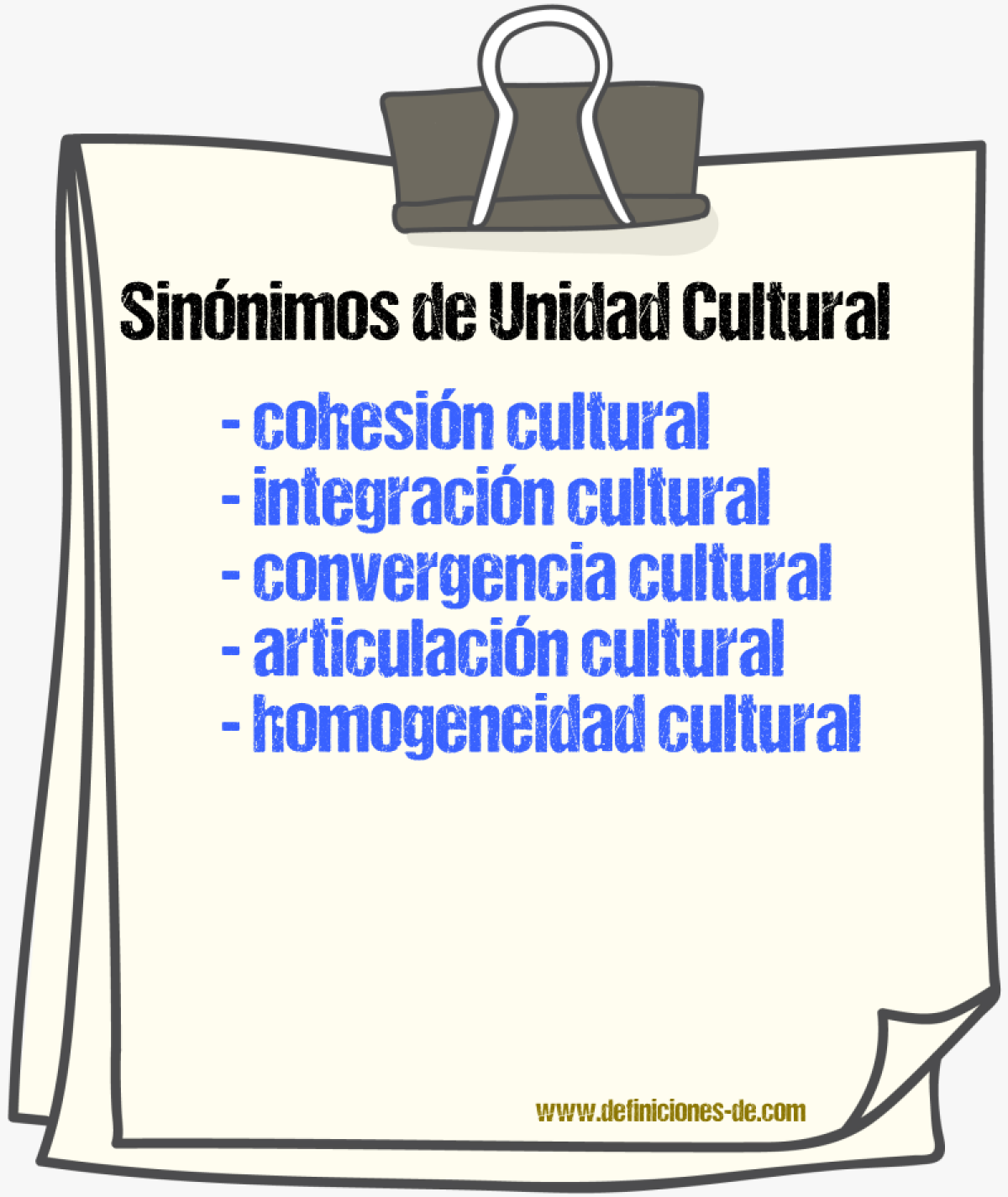 Sinónimos de unidad cultural