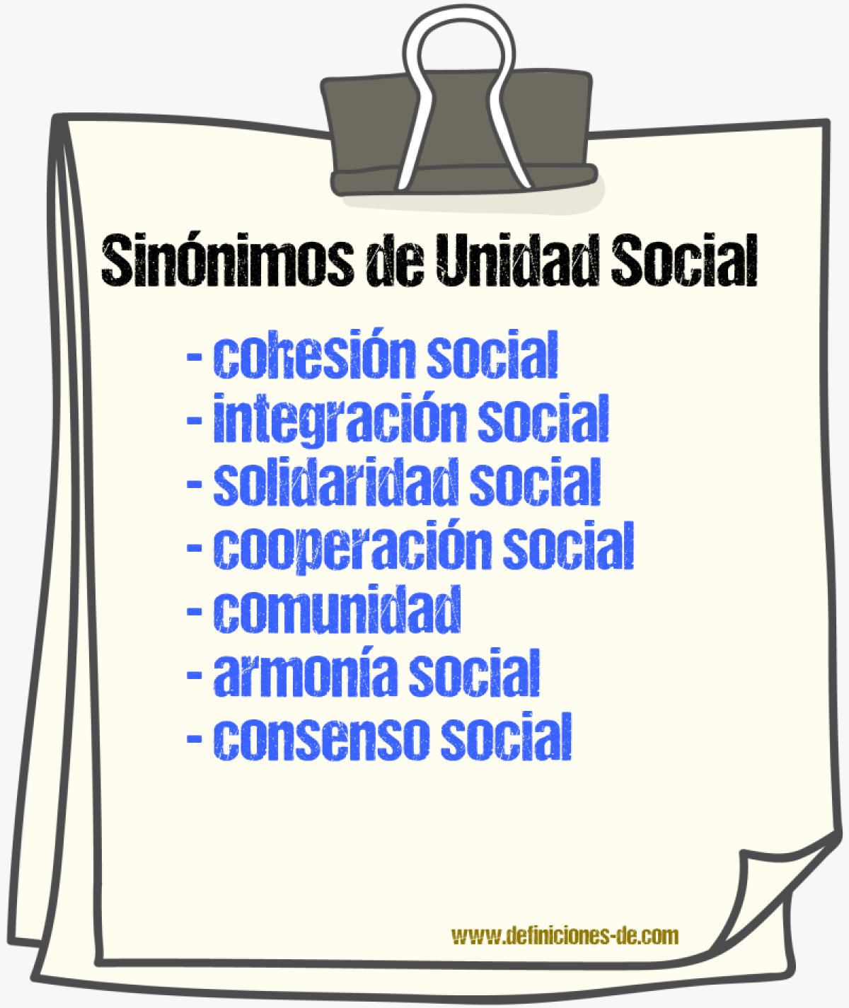 Sinónimos de unidad social