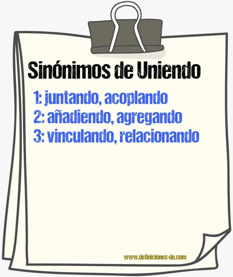 Sinónimos de uniendo