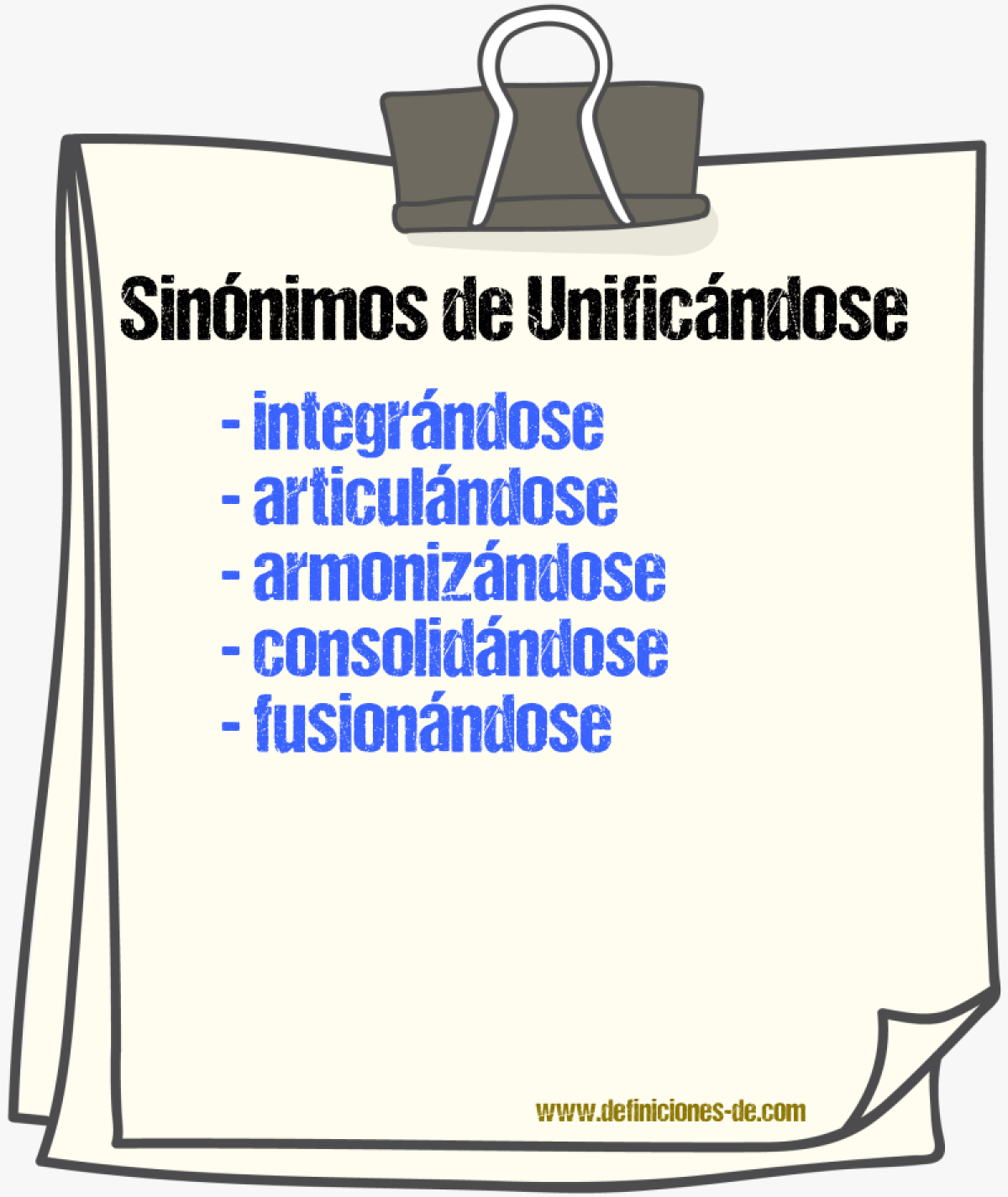 Sinónimos de unificándose