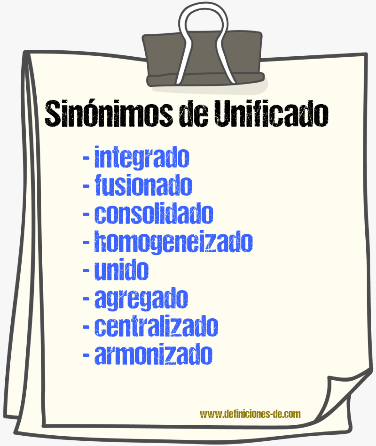 Sinónimos de unificado
