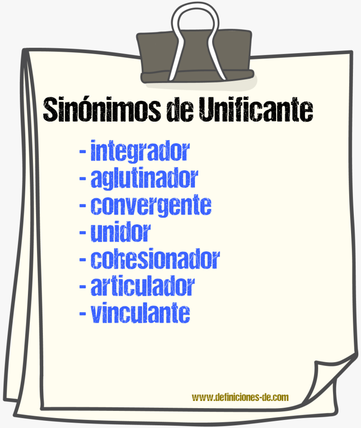 Sinónimos de unificante