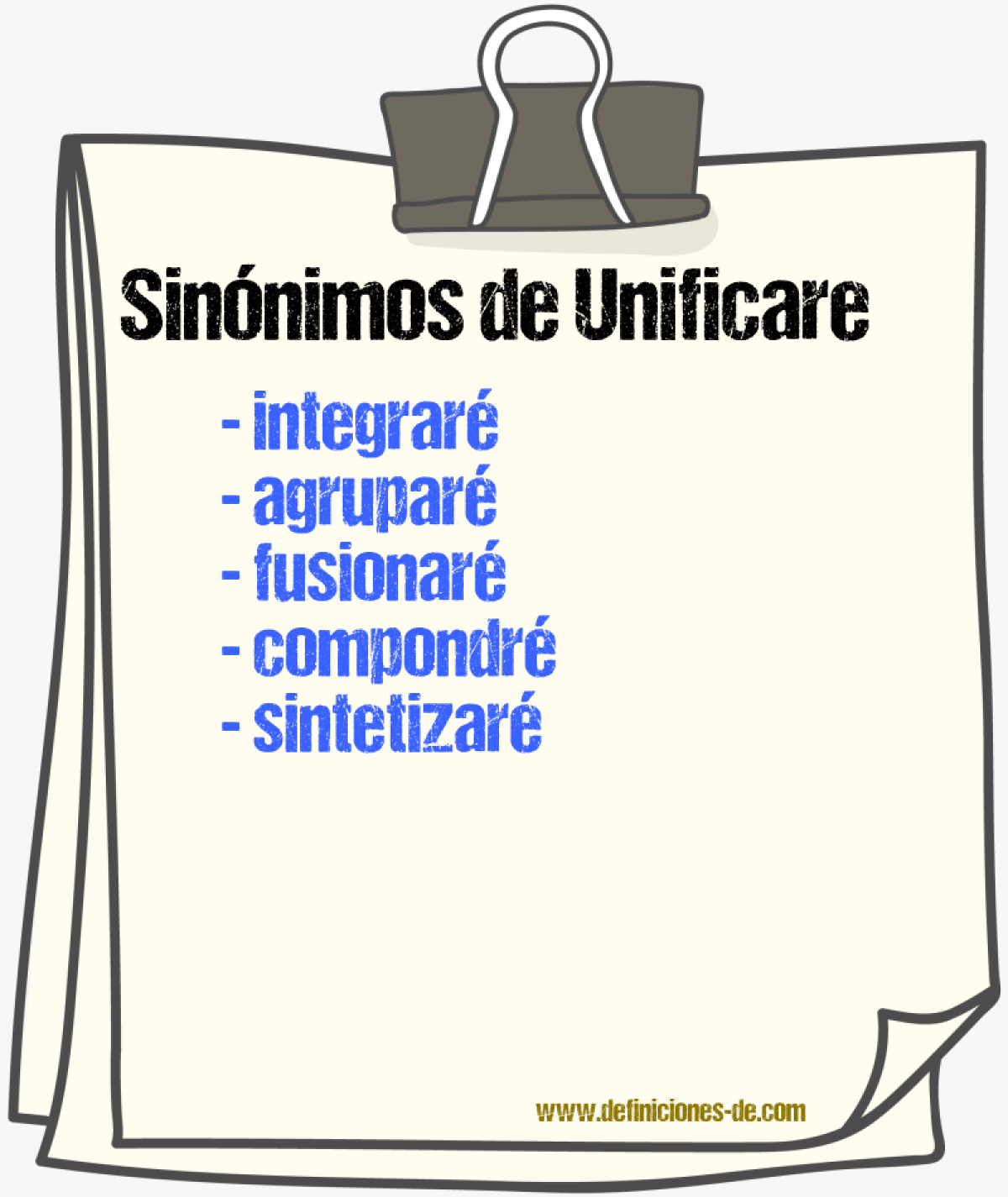 Sinónimos de unificare