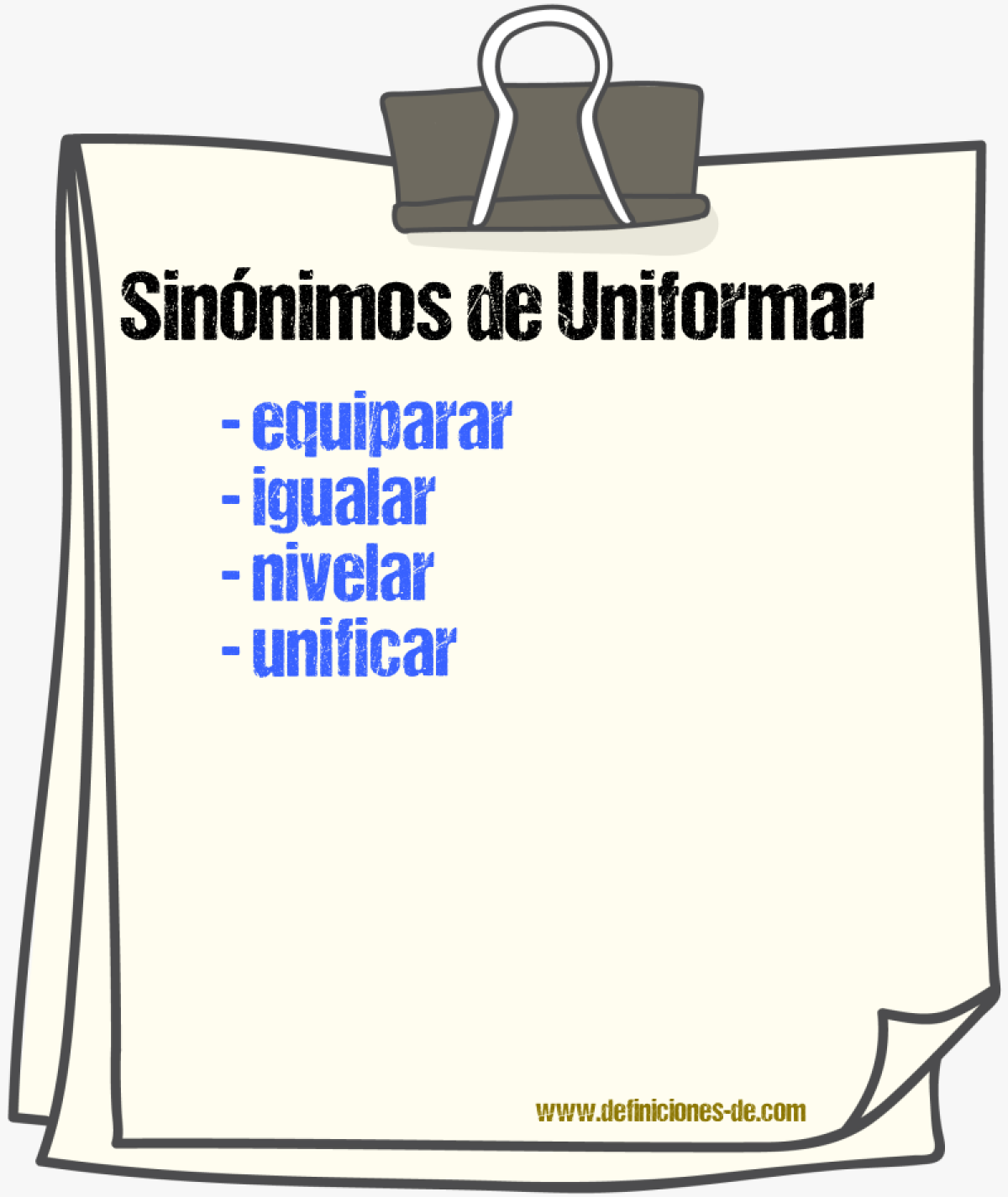 Sinónimos de uniformar