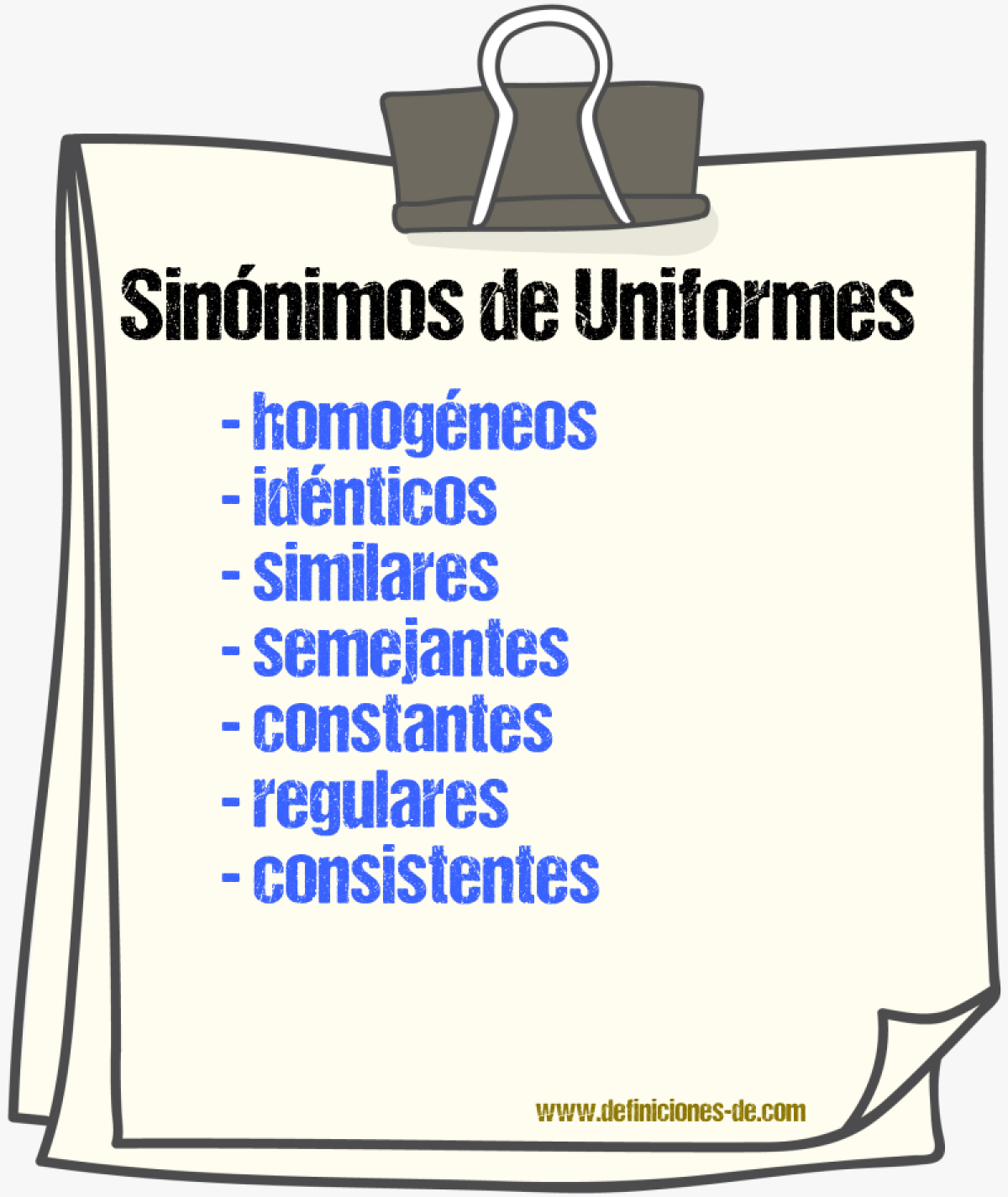 Sinónimos de uniformes