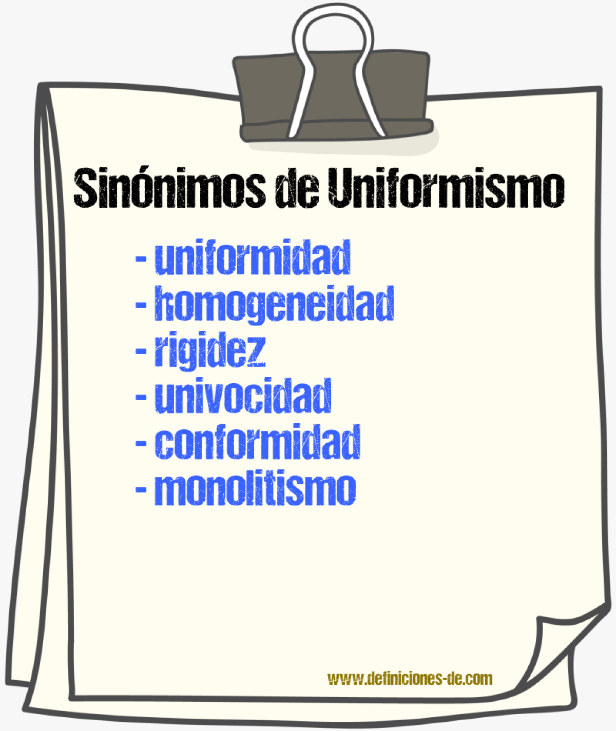 Sinónimos de uniformismo
