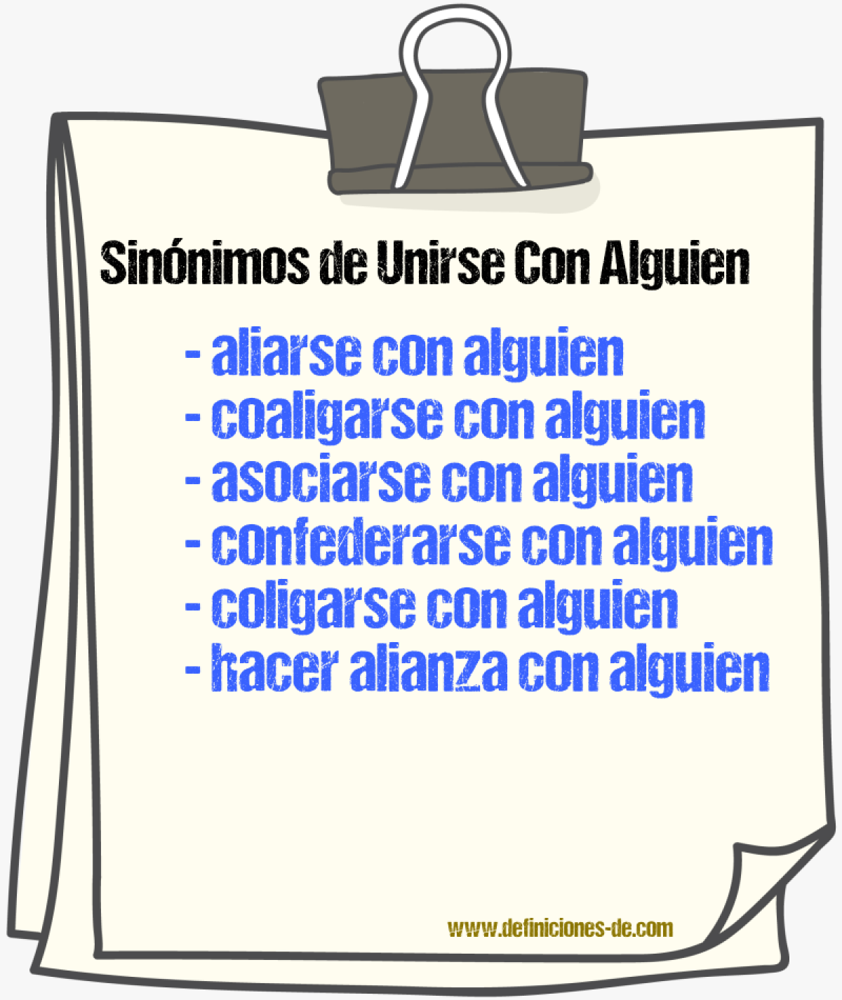 Sinónimos de unirse con alguien