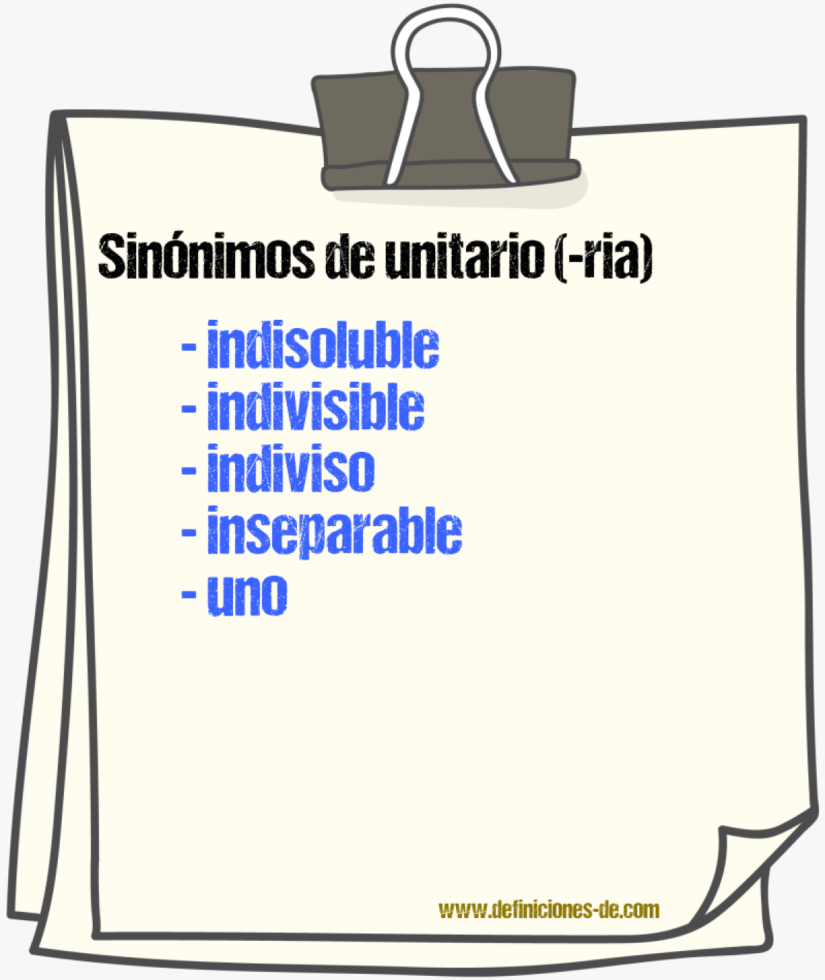 Sinnimos de unitario