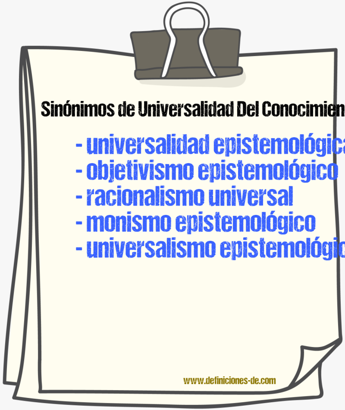 Sinónimos de universalidad del conocimiento