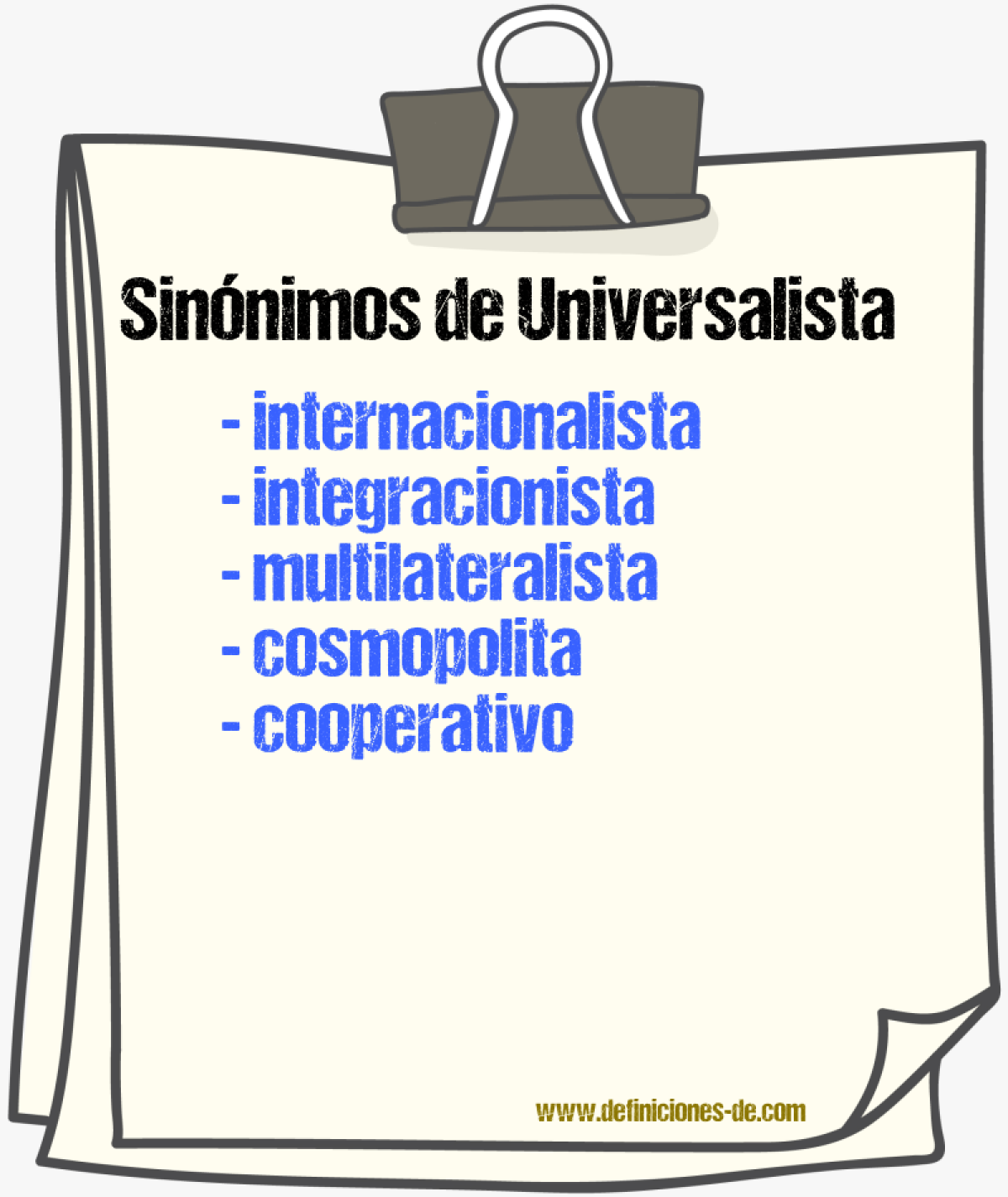 Sinónimos de universalista