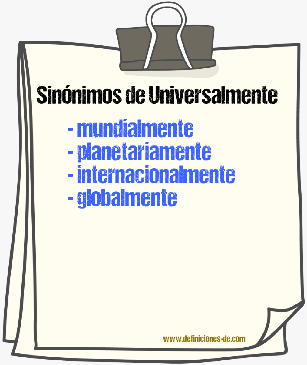 Sinnimos de universalmente