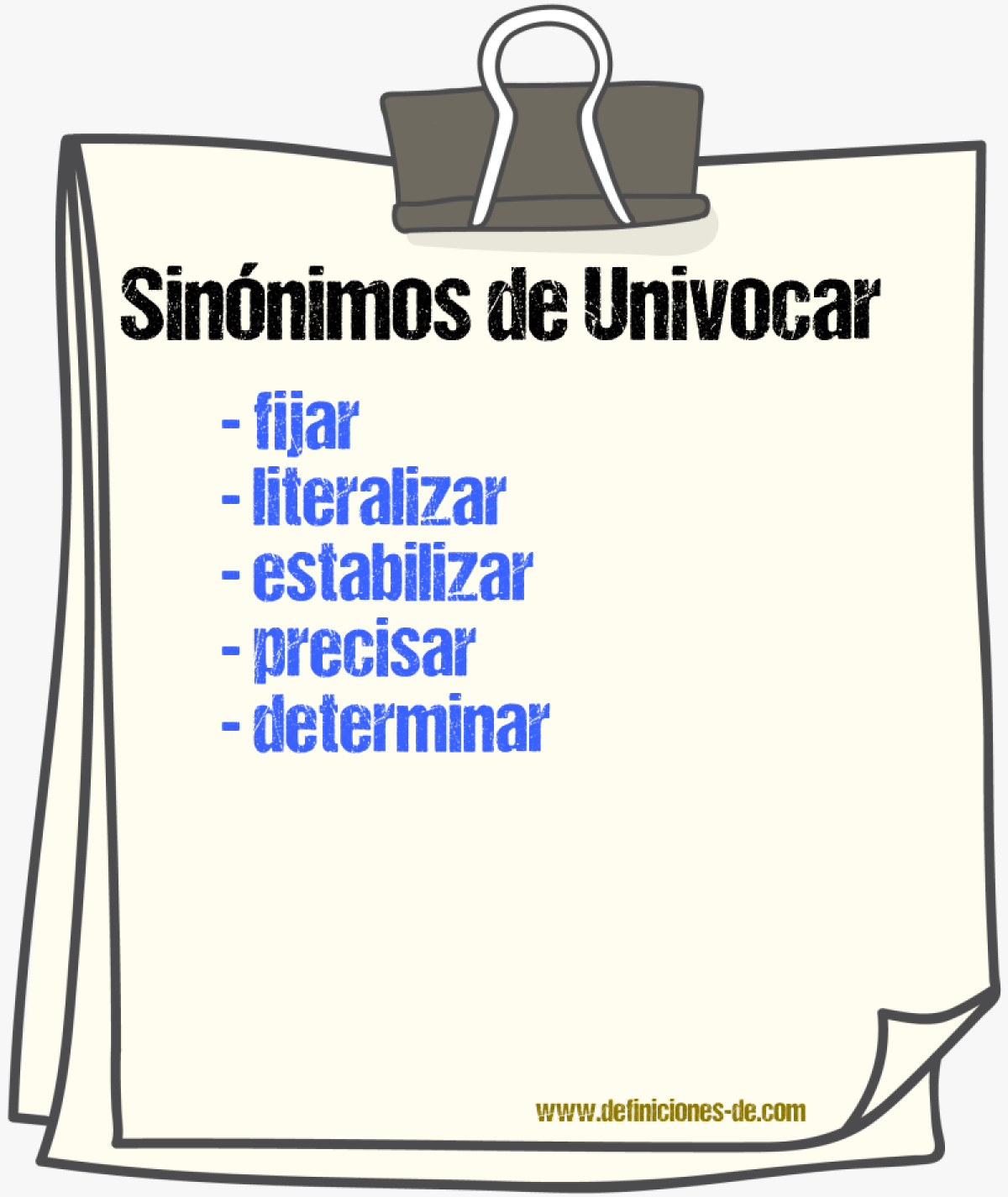 Sinónimos de univocar