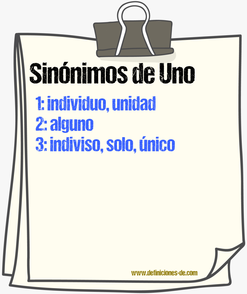 Sinnimos de uno