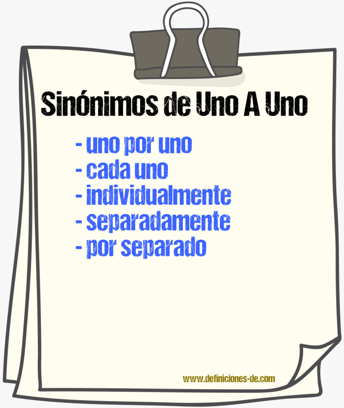 Sinónimos de uno a uno