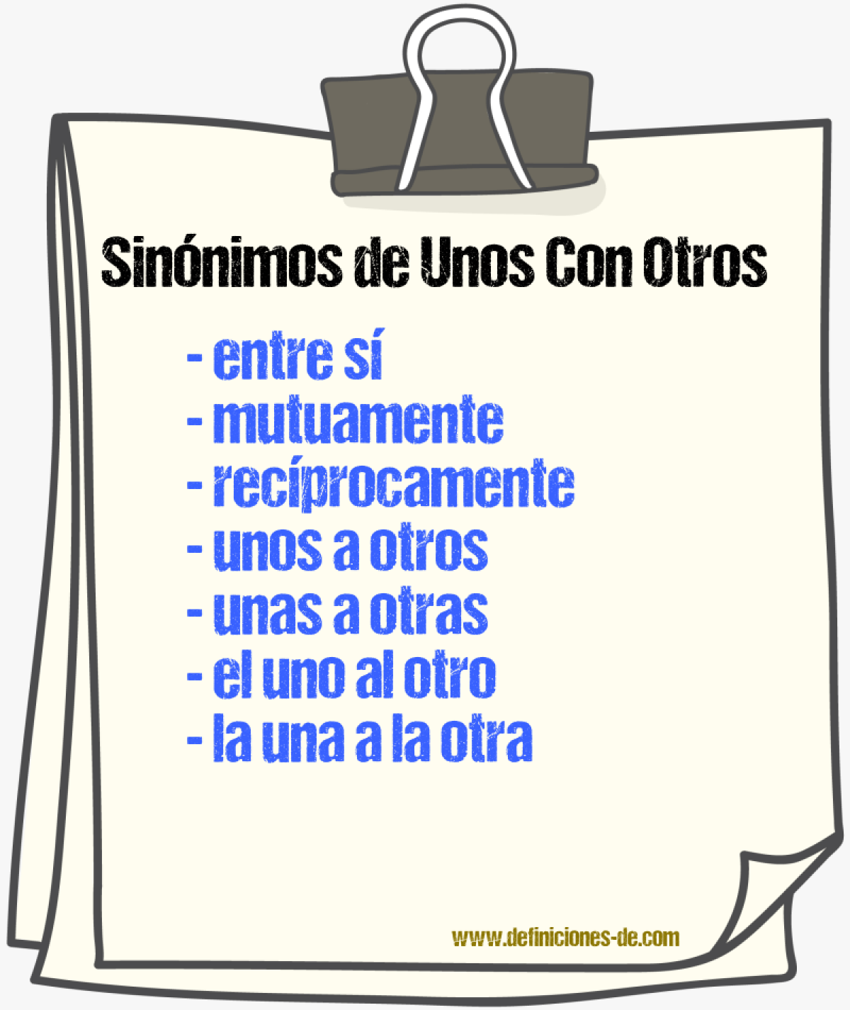 Sinónimos de unos con otros