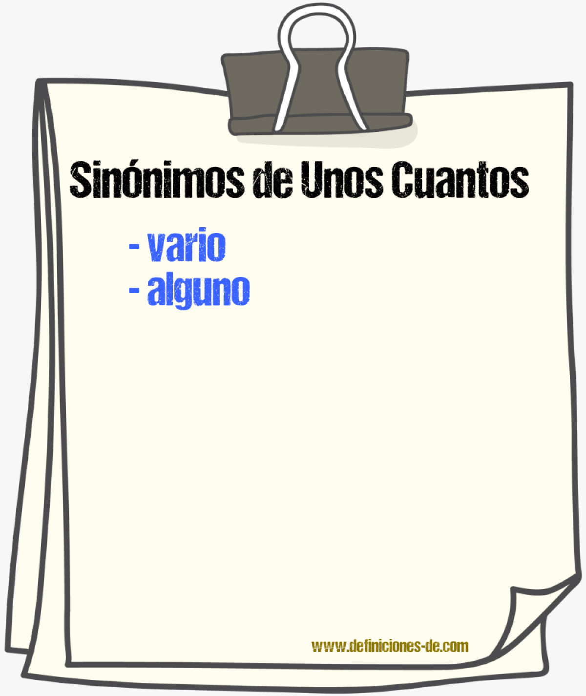 Sinnimos de unos cuantos