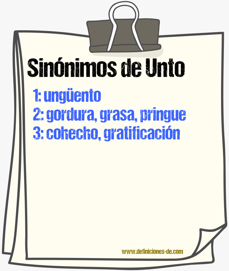 Sinnimos de unto