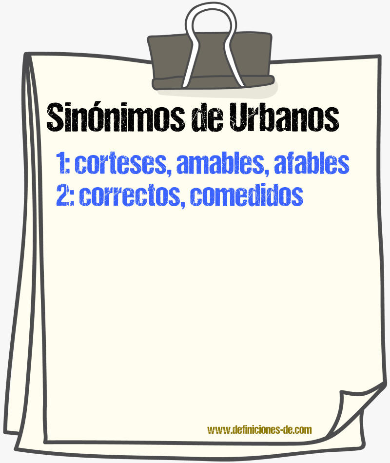 Sinónimos de urbanos
