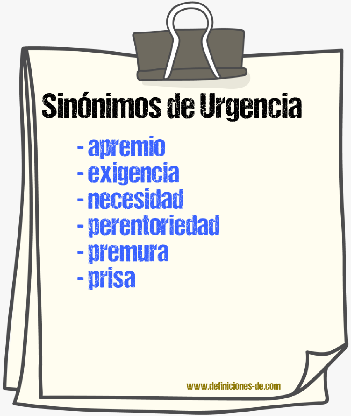 Sinnimos de urgencia