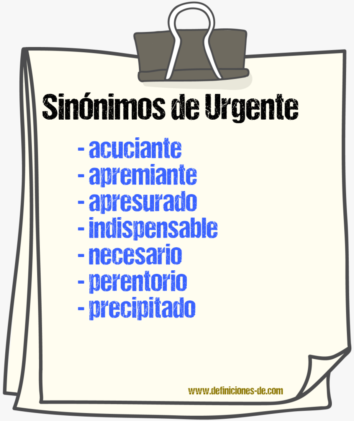 Sinnimos de urgente