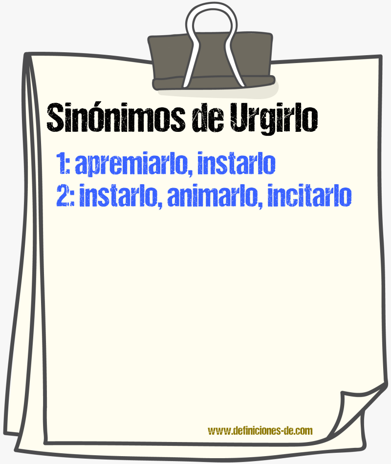 Sinónimos de urgirlo