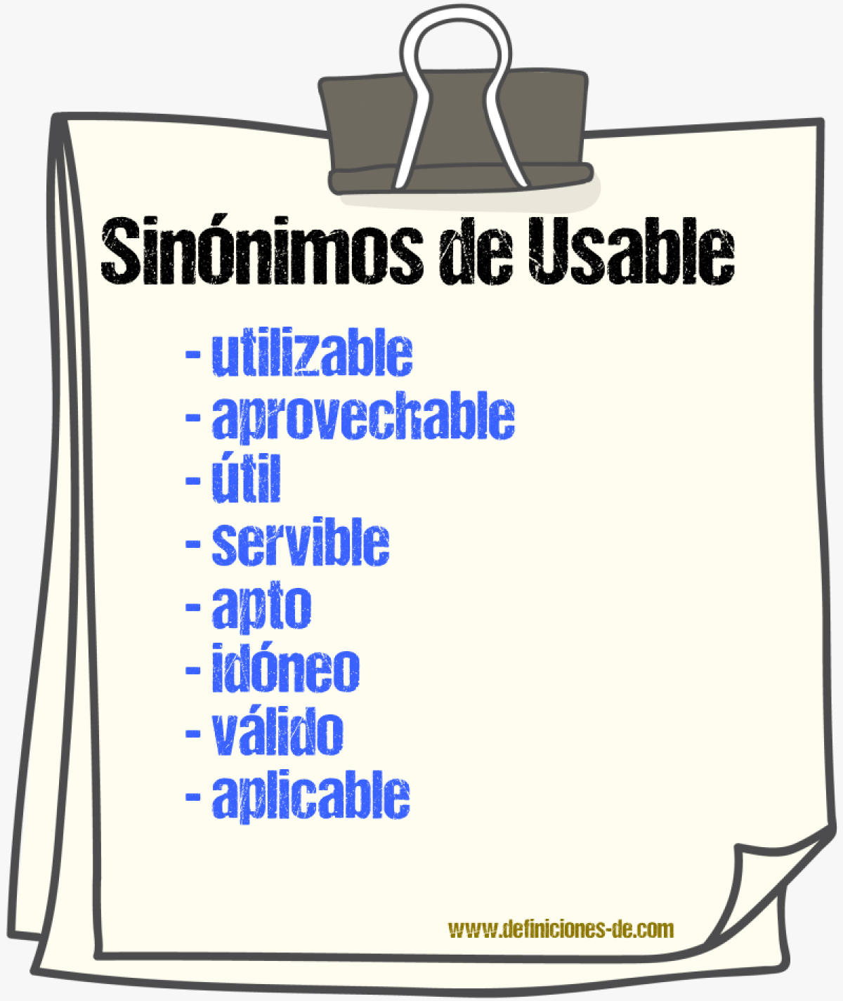 Sinónimos de usable