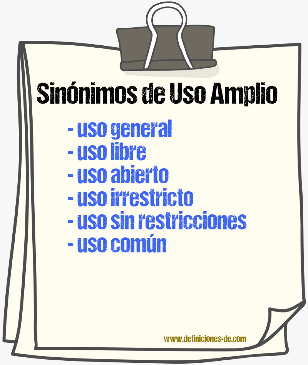 Sinónimos de uso amplio