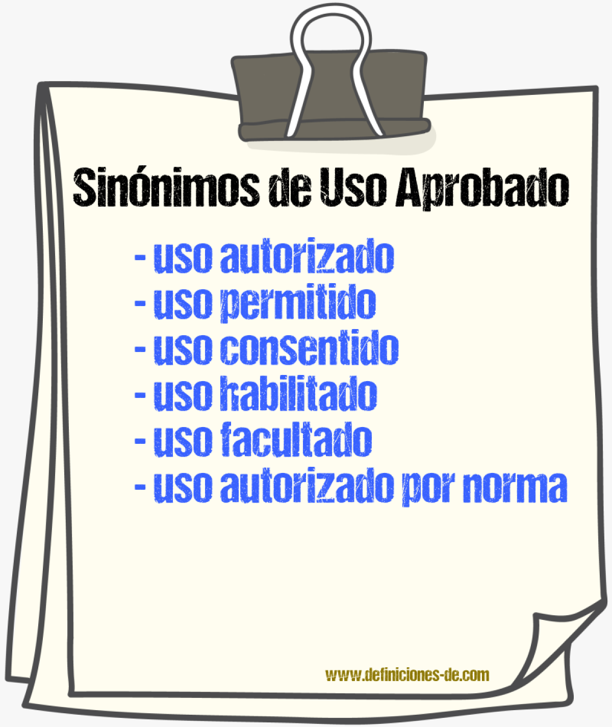 Sinónimos de uso aprobado