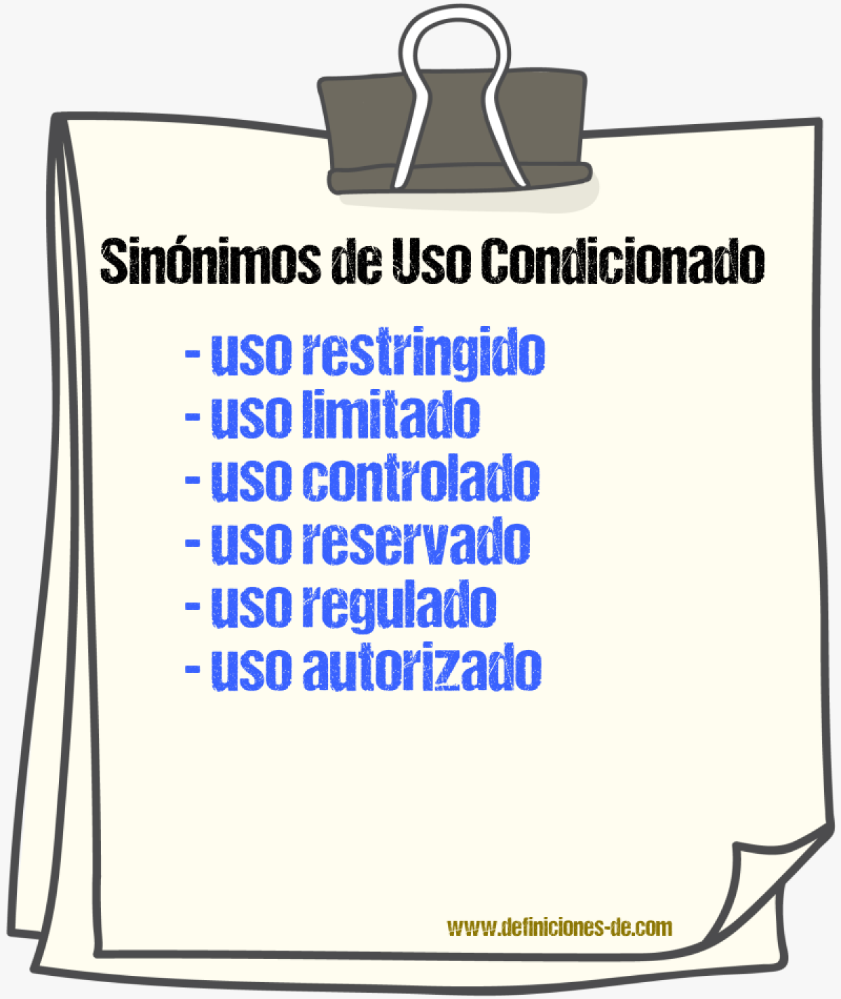 Sinónimos de uso condicionado