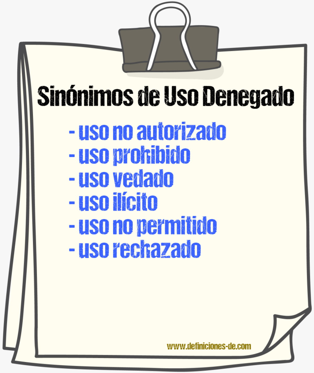 Sinónimos de uso denegado
