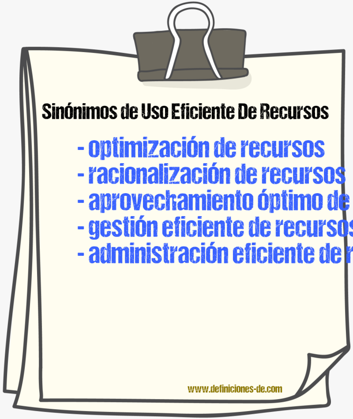 Sinónimos de uso eficiente de recursos