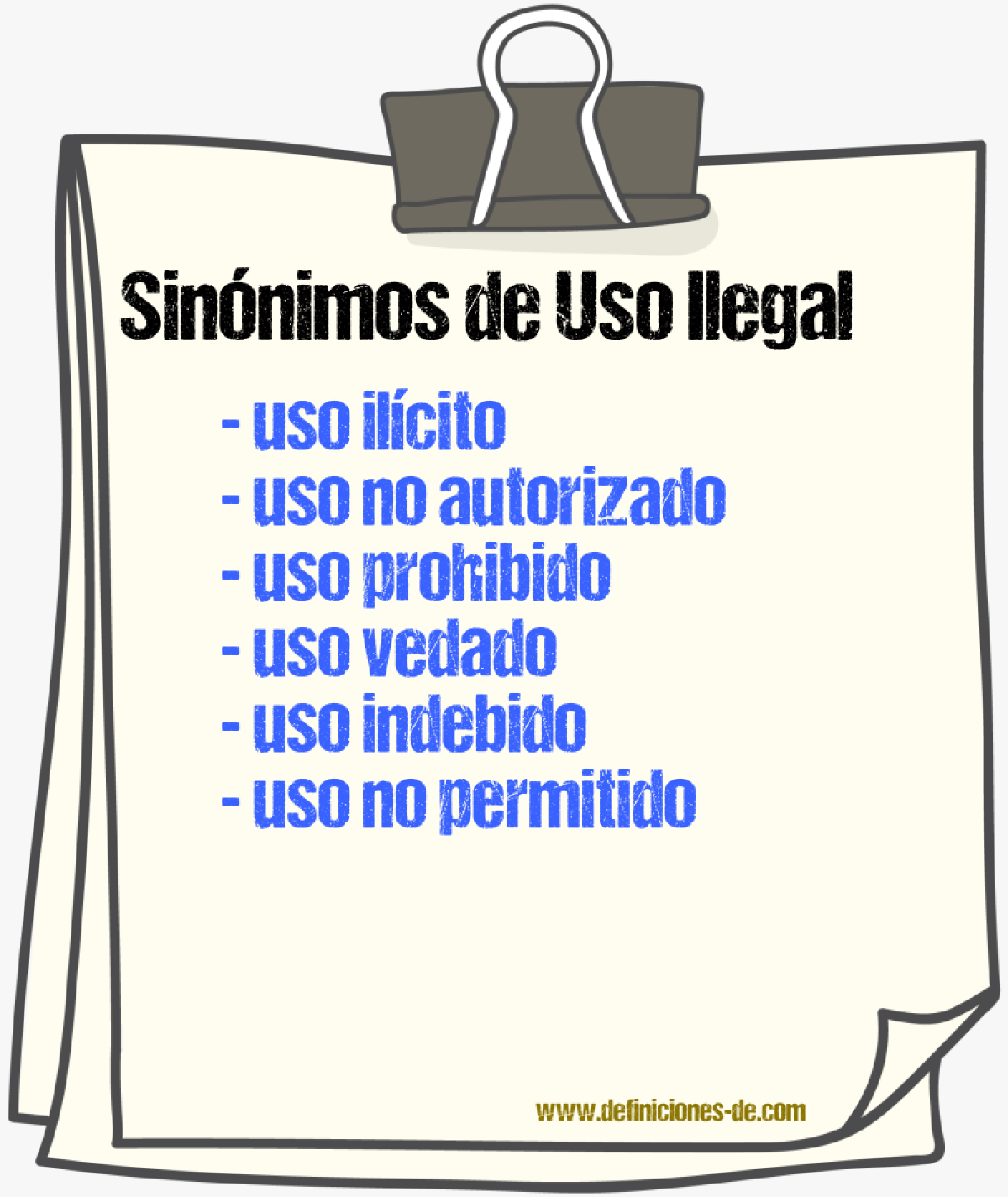 Sinónimos de uso ilegal