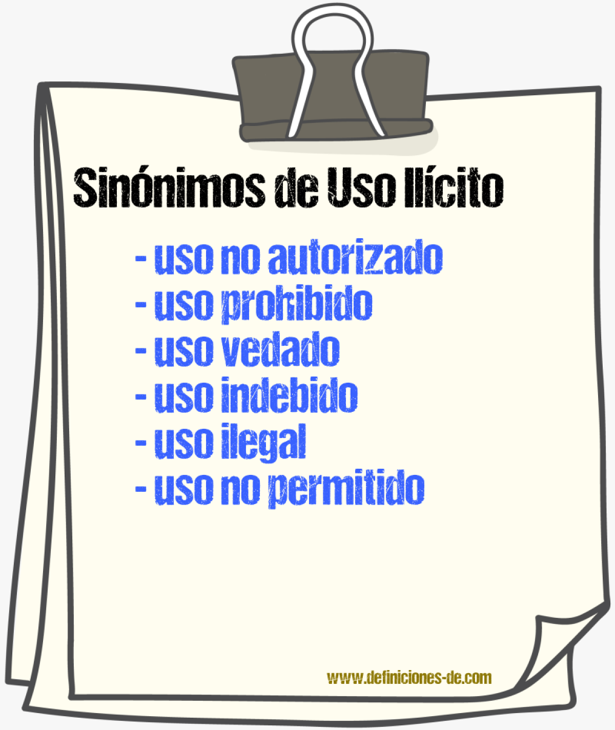 Sinónimos de uso ilícito