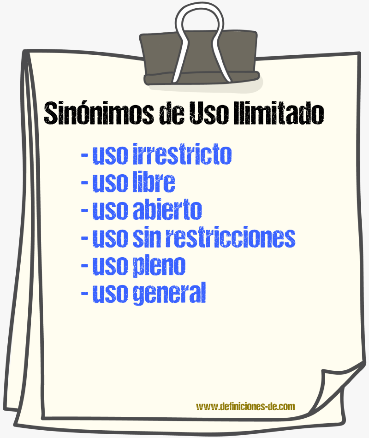 Sinónimos de uso ilimitado