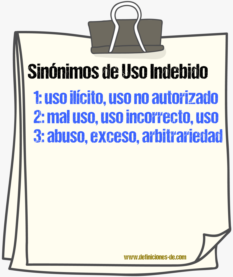 Sinónimos de uso indebido