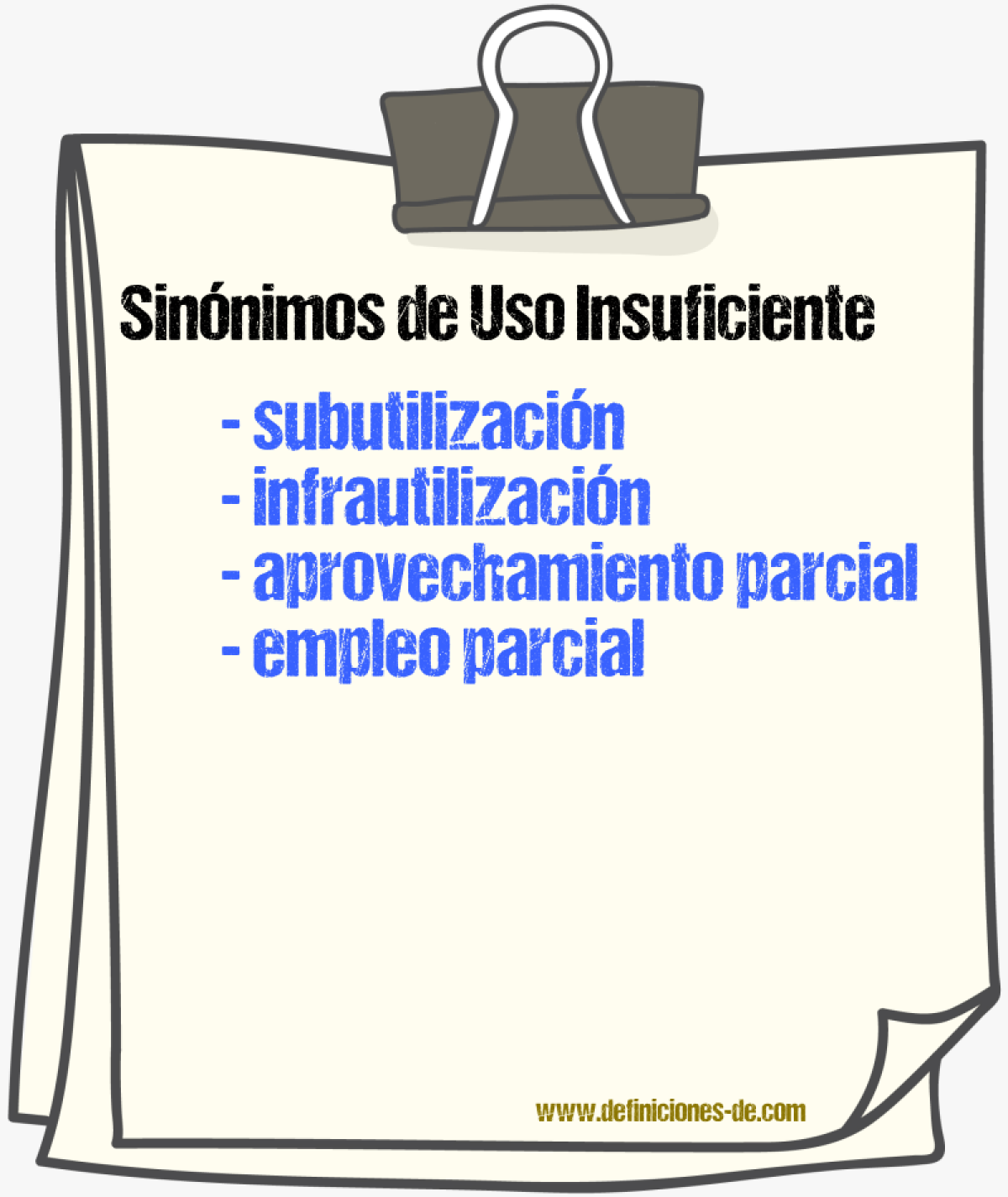 Sinónimos de uso insuficiente