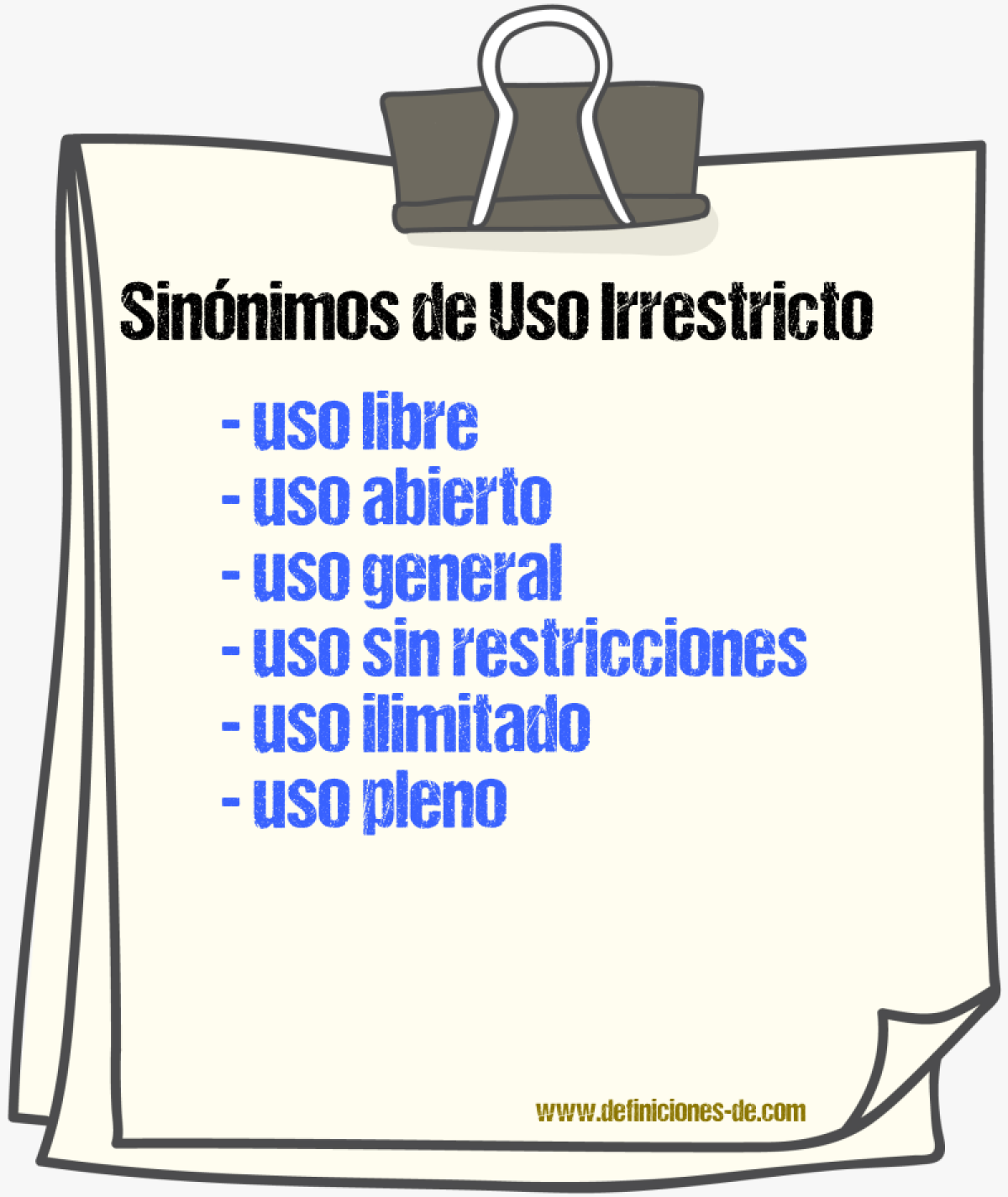 Sinónimos de uso irrestricto