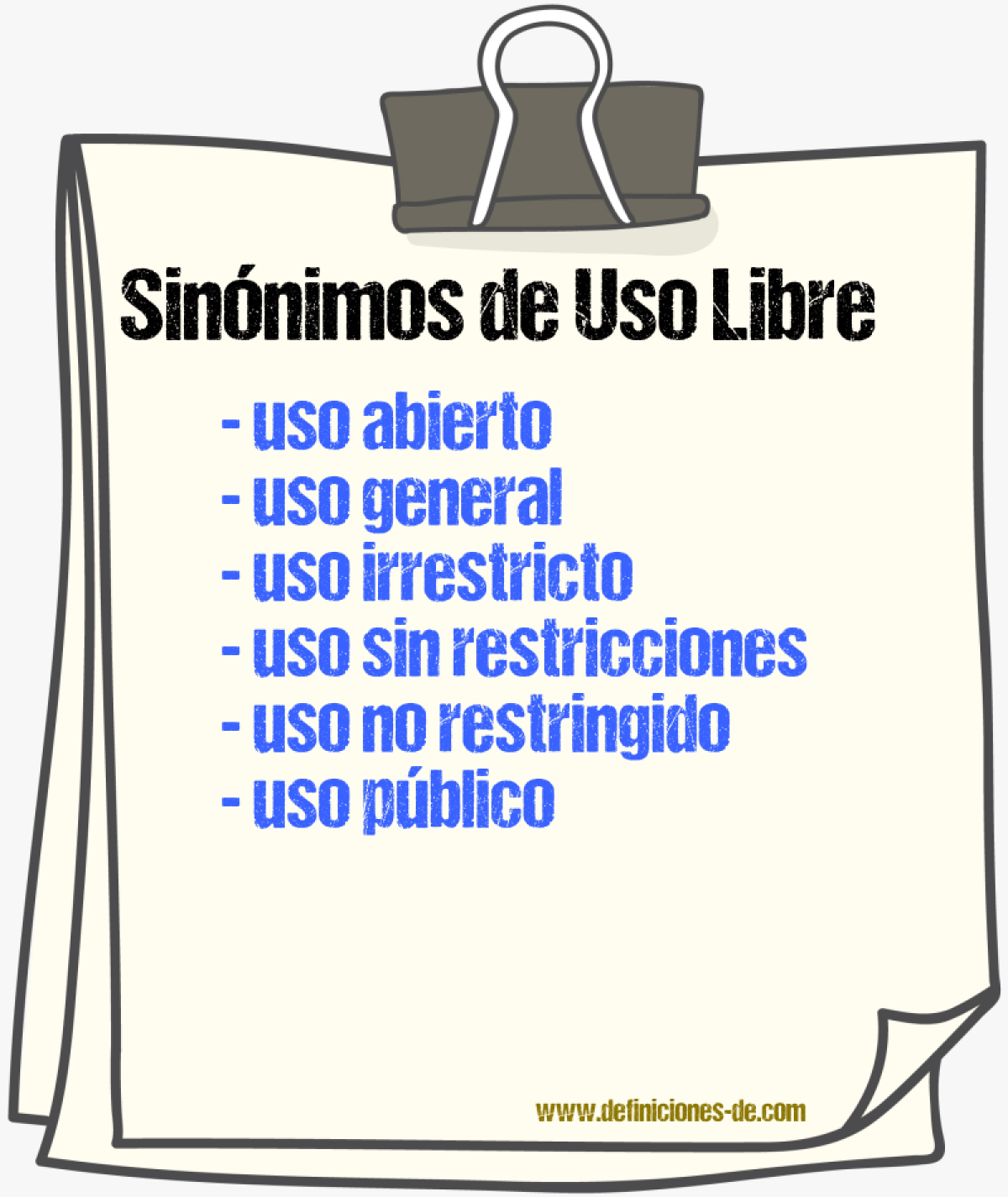 Sinónimos de uso libre