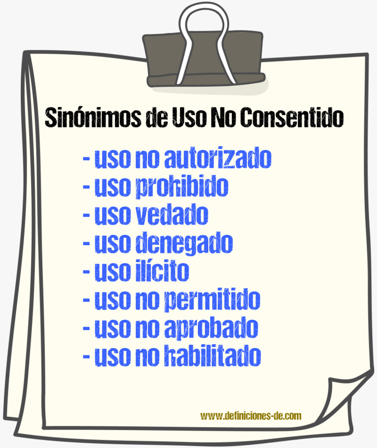 Sinónimos de uso no consentido