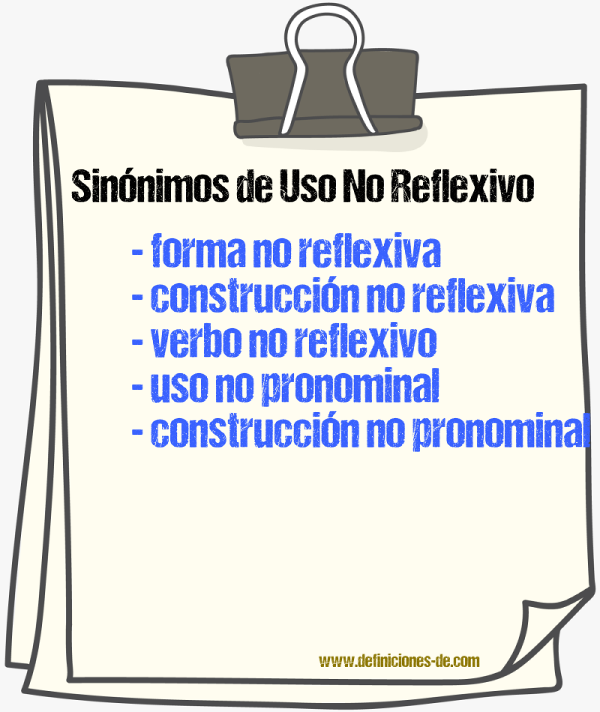 Sinónimos de uso no reflexivo