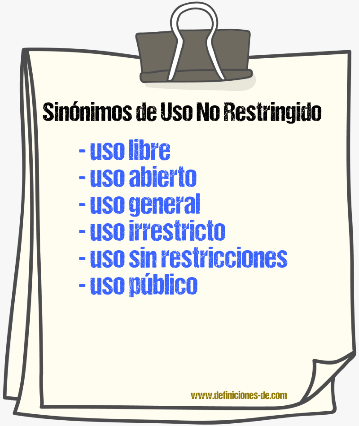 Sinónimos de uso no restringido