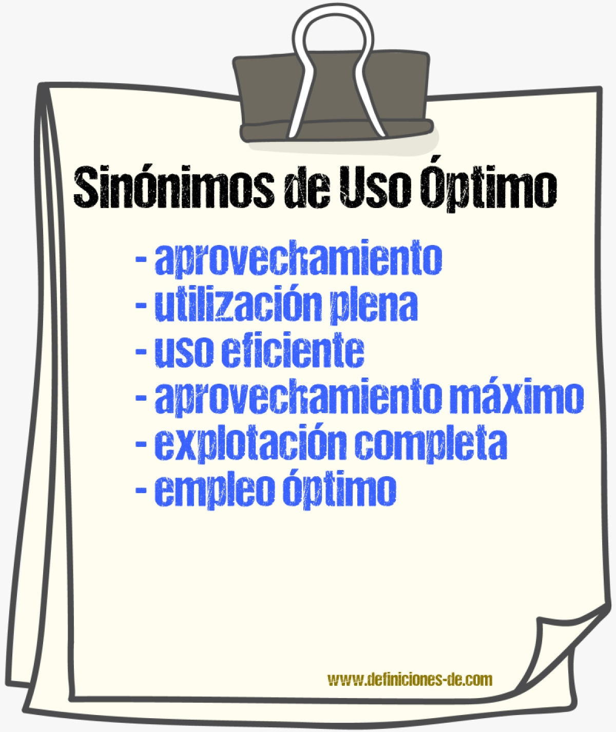 Sinónimos de uso óptimo