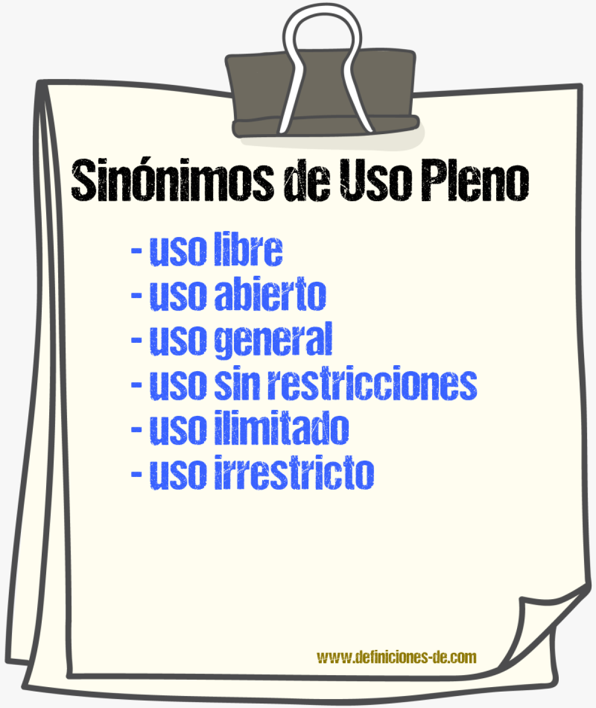 Sinónimos de uso pleno