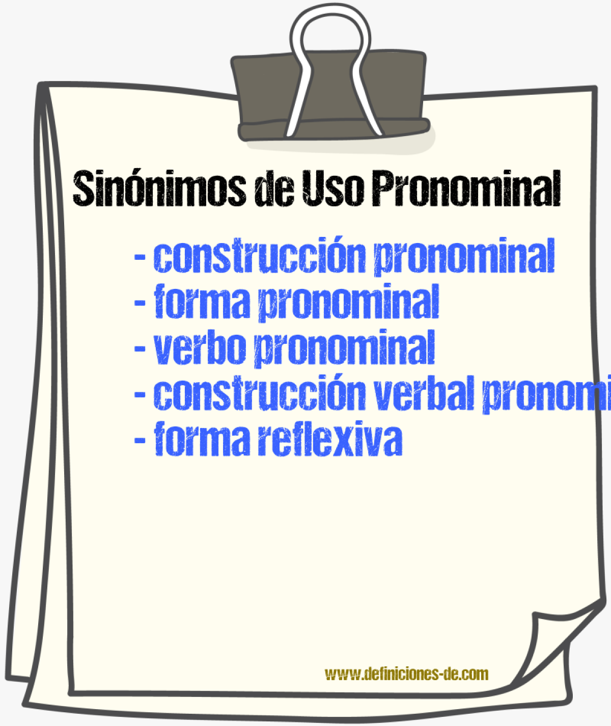 Sinónimos de uso pronominal