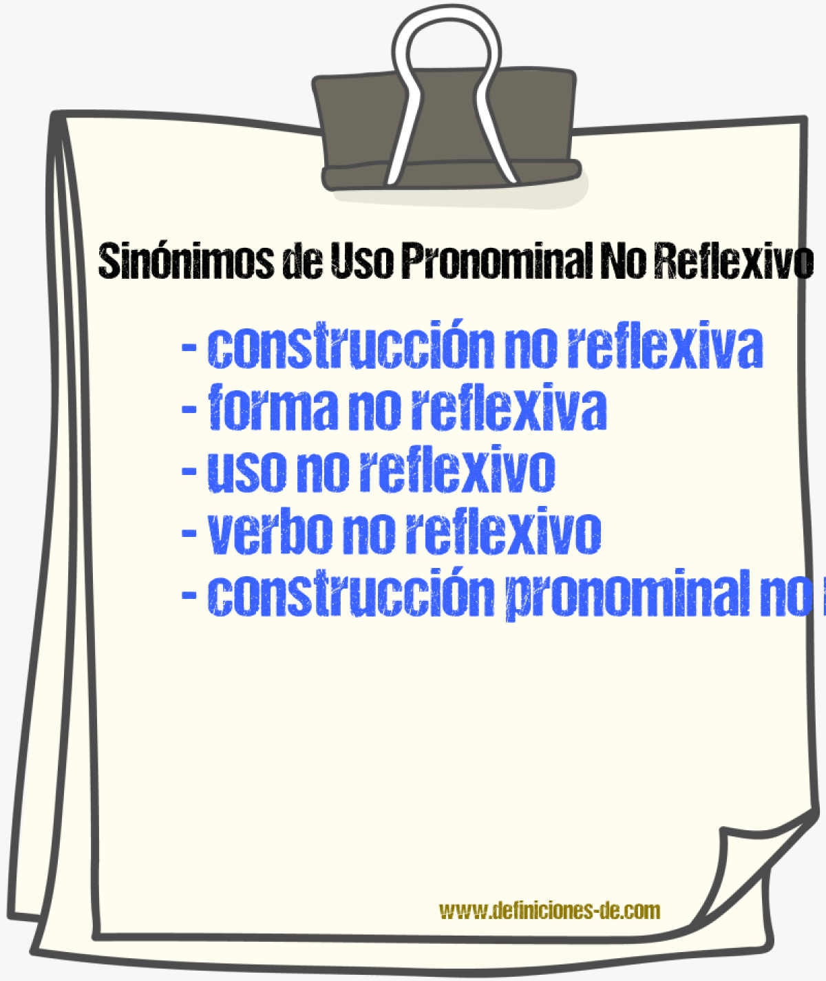 Sinónimos de uso pronominal no reflexivo